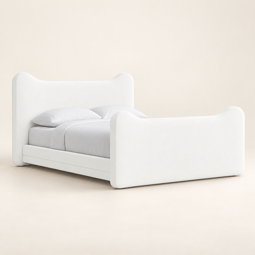 Blush Curve Velvet Bed