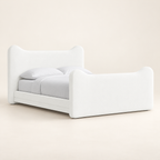 Blush Curve Velvet Bed